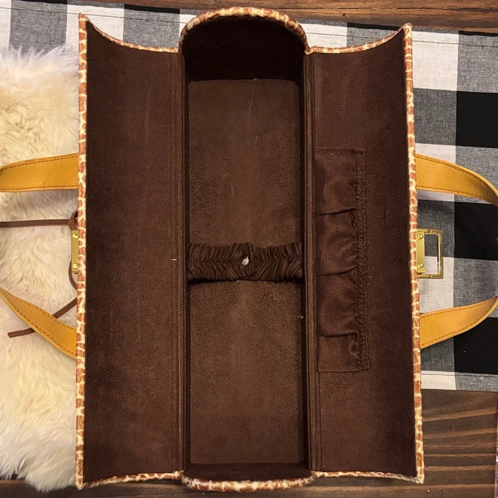 Faux Fur Wine Bag and Giraffe Print Wine Carrier Set restoration Hardware